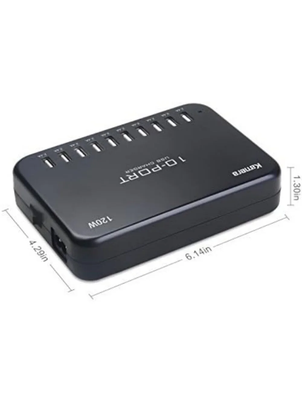 10-Port USB Charging Hub 120W Power Station for iPhone, iPad, Galaxy & More